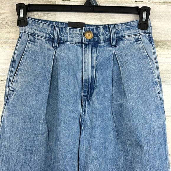 Blank NYC Women’s 25 Pleated Wide Leg Cotton Jeans Boho Skater New - Picture 4 of 9